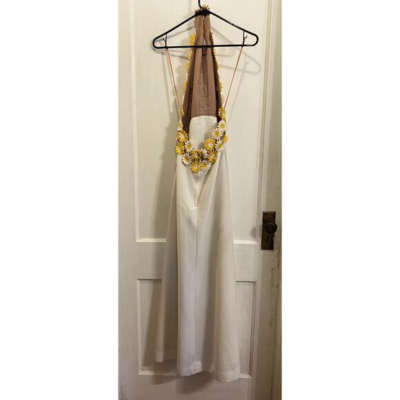 Vintage Lilli Diamond California White Daisy Bodice Maxi Dress  Women's Sz Small - Picture 8 of 12